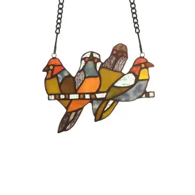 Chloe Lighting 602573878934 Tiffany Style Bird Design Suncatcher Multi-color