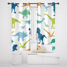 Cinbloo Cib-h5gg-f63v Boys Dinosaur Blackout Curtains Grommet 2 Panels Kids Cartoon Dino Ro