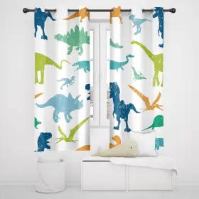 Cib-h5gg-f63v Cinbloo Boys Dinosaur Blackout Curtains Grommet 2 Panels Kids Cartoon Dino Ro