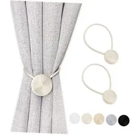 Hb001beige-2a Citouer Magnetic Curtain Tiebacks Holders For Drapes Stronge Magnet 2 Beige