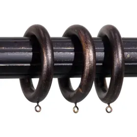 Classic Home 701804187255 Antique Bronze Wood Curtain Rings Set Of 7 For 2 Inch Dia Pole