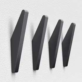 Smh5 Cocoya 4pack Metal Wall Hooks Minimalist Coat Matte Black Simple Moder