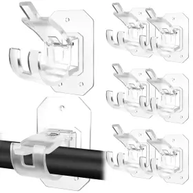 Codoule 761578355113 8pcs Upgraded No Drill Curtain Rod Brackets Drilling Holders S