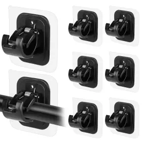 Codoule 762349082733 8pcs No Drill Curtain Rod Brackets Drilling Self Adhesive Hold