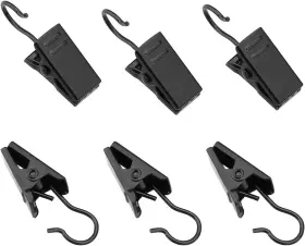 Coideal 445034311365 Small Curtain Clips For Hanging - 60 Pack Black Outdoor Light Hook