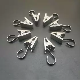 Coideal 696230651541 Stainless Steel Curtain Clips Hooks - 100 Pack Silver Heavy-duty Wire