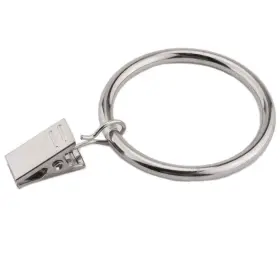 Coideal 702411838738 Curtain Rings With Clips 2.5 Inch Silver - 10 Pack Extra Large 2 1/2