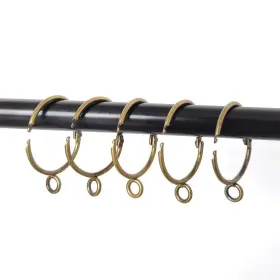Coideal 702411848843 Open Curtain Rings With Eyelet 20 Pack 1.5 Inch Openable Brass Metal Drape Ring