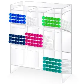 Jyi0710 Colingmill Clear Acrylic Tube Rack With 9 Compartment And 4 Pull Out Trays La