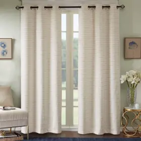 Dlfba40-0008 Comfort Spaces Grasscloth Room Darkening Window Curtain Pair / 2 Pieces Panel