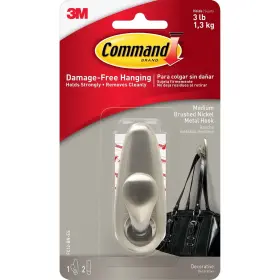 Fc12-bn-cs Command Adhesive Mount Metal Hook Medium Brushed Nickel Finish 1 And 2