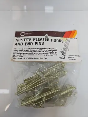 32170 Conso Nip-tite Pleater Hooks And End Pins Style Golden Finish Drapery