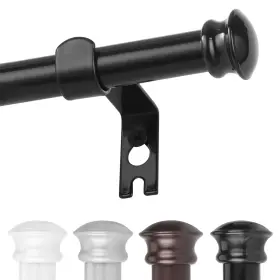 Corklatta 702909559954 Black Window Curtain Rods 30 To 45 Inches Decorative 5/8 Inch Diameter Long