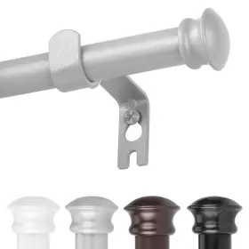 Corklatta 702909958641 Silver Curtain Rods For Windows 30 To 45 Inches With Brackets Decorative 5/8