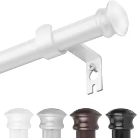 Cl-wr001 Corklatta White Curtain Rods For Windows 30 To 45 Inches With 30-45 Inch