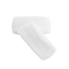 Wb119-wht Couver Unisex 1 Inch Thin Cotton Terry Wrist Sweatbands Pair White