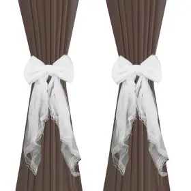 Wanq1560 Crapyt 2 Pcs Bowknot Curtain Tiebacks Tie Backs For Curtains Lace Ribbon Curt