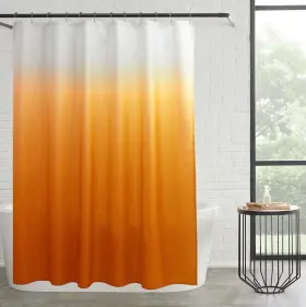 Ymc020220 Creative Home Ideas 14-piece Set Orange 70x72 Ombre Shower Curtain Frosted