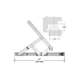 Dsh12 Crl 12 Inch Stainless Steel 4-bar Secure Style Casement Friction Hinge Right Hand