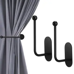 Kao-croblissful-1750 Croblissful 2 Pcs Adhesive Curtain Holdbacks No Drill Tie Backs