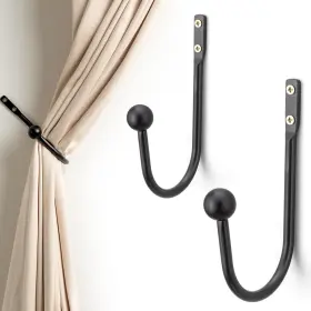 Curtain Holdbacks 973832862280 2 Pack Metal Wall Mounted Drapery Tiebacks Pull Backs