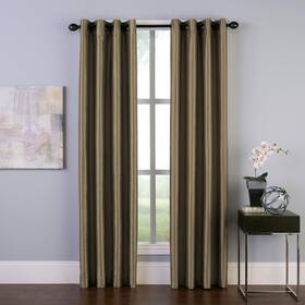 Curtainworks 1q80610cbz Malta Faux Silk Grommet Curtain Panel 50 By 120 Inch Bronze