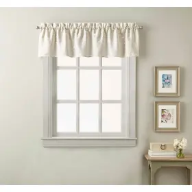1-valance Curtainworks 646998649236 Lynette Tailored Tier Set And Valance Curtain Collection Linen