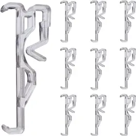 Cutelec 445008623654 Valance Clips 10pcs 2.5inch Clear Plastic Hidden Retainer Holder Clip For Window
