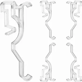 Cutelec 606184426669 Valance Clips 6pcs 2.5 Inch Clear Plastic Hidden Retainer For 2inch Wood Blinds