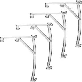 Cutelec 606184427864 Valance Clips 4pcs 3.5 Inch 89mm Plastic Clear Color Curved Panel Hidden Reta