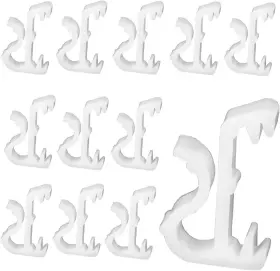 Cutelec 606184428304 20pcs Hidden Valance Clips 1 Inch Mini Window Blinds White Plastic Val