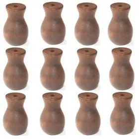 Cutelec 606184429059 12pcs Brown Wood Tassel For Window Blinds White Cord Knobs Wooden Hanging Bal