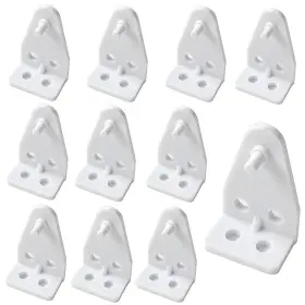 Cutelec 606184429233 8pcs Hold Down Bracket Bottom Rail Clips White Plastic On 1inch Mini Blinds