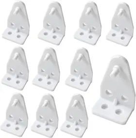 Cutelec 726084239791 8pcs Hold Down Bracket Bottom Rail Clips White Plastic On 1inch