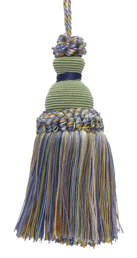 DÉ Copro 745227049202 Decorative 5 Inch Key Tassel Green Gold Blue Imperial Ii Collection Style#