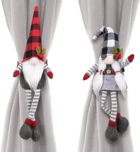 Am-hg286 D-fantix Christmas Curtain Tieback Buckle Set Of 2 Mr And Mrs Gnome