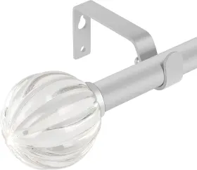 121839-5226-1720052151 Daintier 3/4 Inch Single Window Curtain Rod With Crystal 36-66 Matte Silver