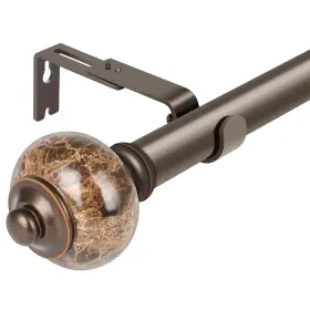 123809-551 Daintier Window Curtain Rod With Marbled Finial 36-72 Inch Polished Bronze