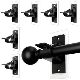 Daisyfang Rz065 6 Pack No Drill Needed Curtain Rod Holders Adjustable Self Adhesive Brack