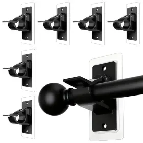 Rz065 Daisyfang 6 Pack No Drill Needed Curtain Rod Holders Adjustable Self Adhesive Brack