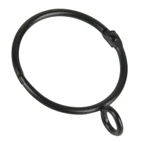 Dashther 313399671302 40 Pcs Black Curtain Rings With Eyelets 1.5 Inch Drapery Hinge Snap-j