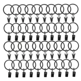 Datttcc 757347200845 40 Pack Metal Curtain Rings With Clips Drapery Han