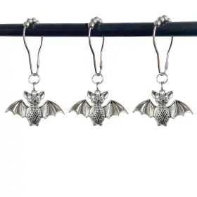 Daxingbu 711777045409 Bat Shower Curtain Hooks Rings 12 Pcs Halloween Bats Rustproof Metal