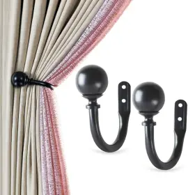 1941477-k001 Deco Window Curtain Holdbacks With Heavy-duty Metal Stylish Wall-mounted Tiebacks