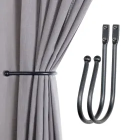 Deco Window 903330117580 Curtain Holdbacks 2 Pcs Curtains Holder Wall Mounted Drapery Tiebacks