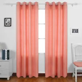Deconovo 941250258244 Solid Recycled Cotton Panels Grommet Top Window Draperies For Bedroo