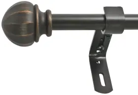 278246096 Decopolitan 5/8 Inch Facet Ball Curtain Rod Set 26 Inches To 48 Vintage