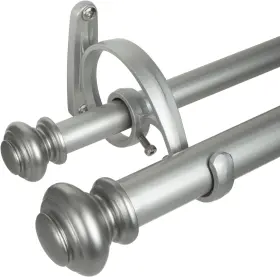 27873a6911 Decopolitan Urn Telescoping Double Drapery Rod 72-144-inch Antique Silver