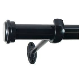 Decopolitan 27941-18es End Cap Curtain Rod Set 18 To 36-inch Black Espresso