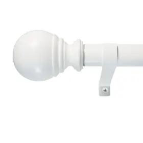 30409-wt72 Decopolitan 1 Inch Ball Single Telescoping Drapery Rod Set 72 To